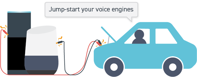 Voice assistants jump starting engine of car