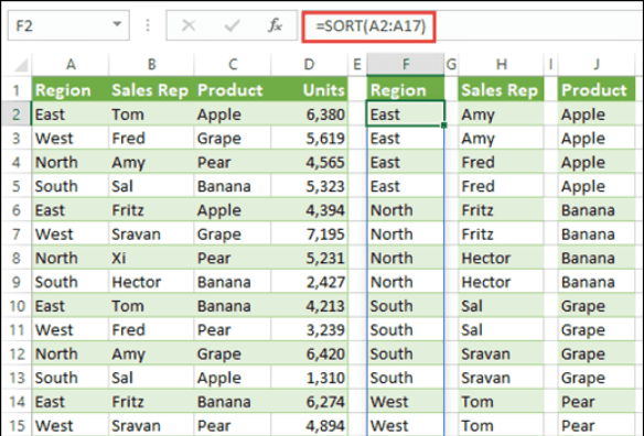 Using excel for orders